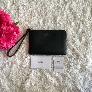 Coach Black & Light Gold Wristlet